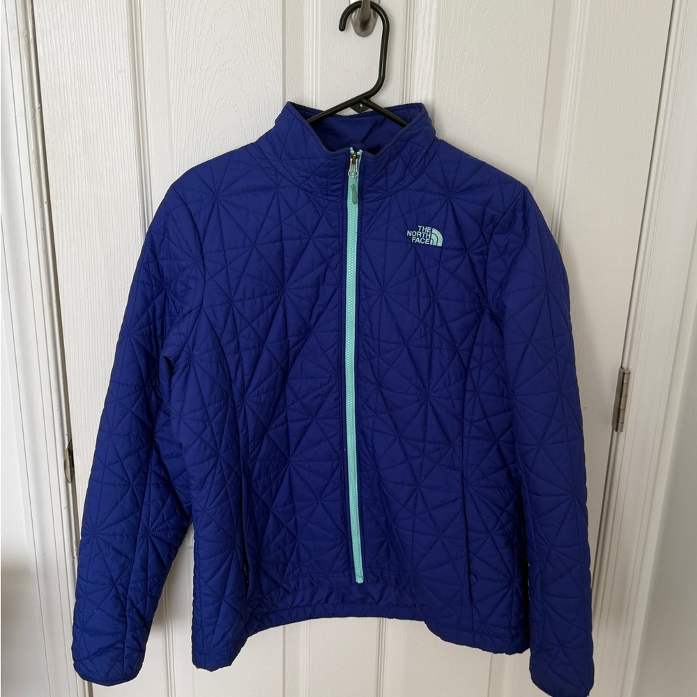 The North Face Blue Quilted Half Zip Pullover Jacket XL